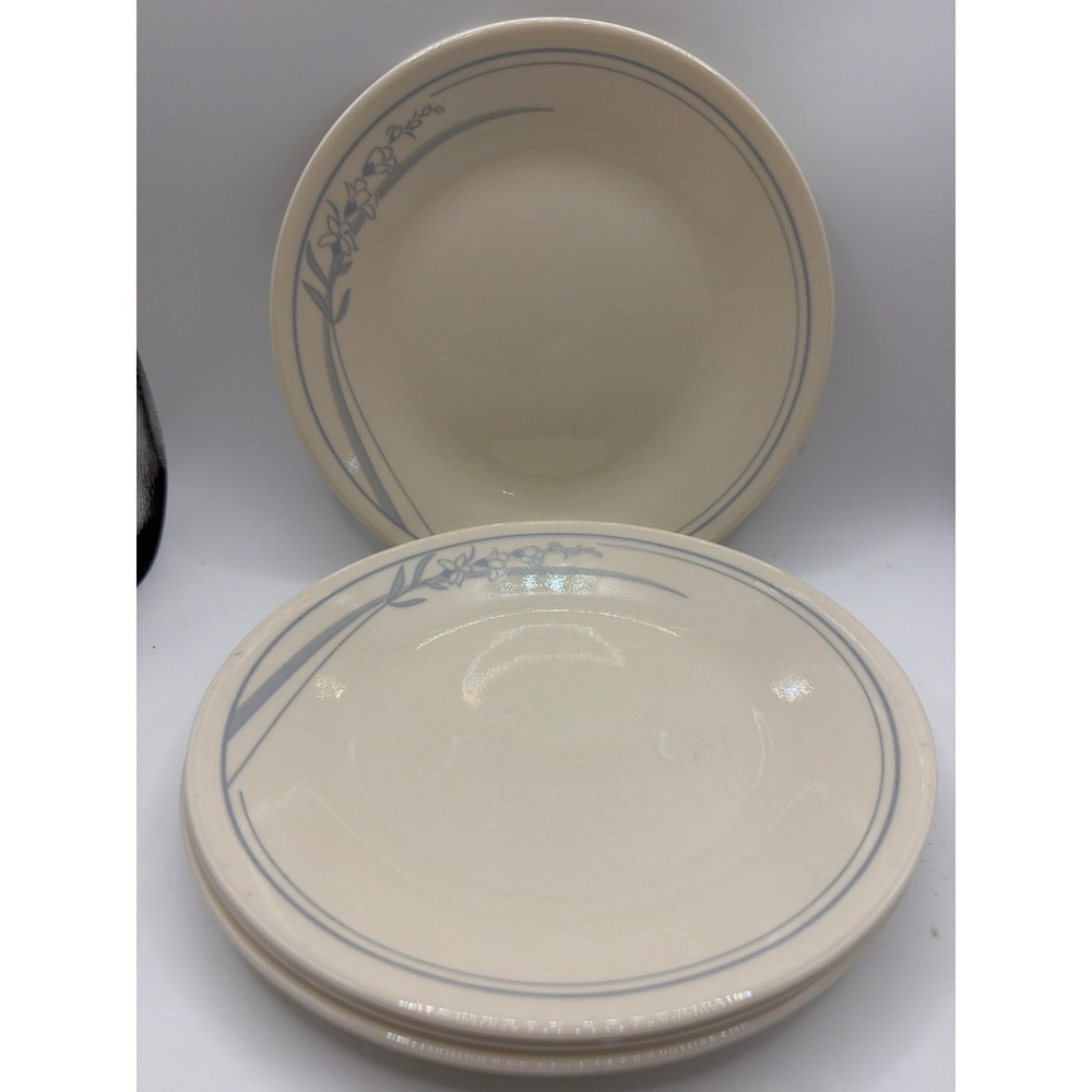 4 Vintage Corelle Blue Lily Plates 6.75" Bread Dessert Plates